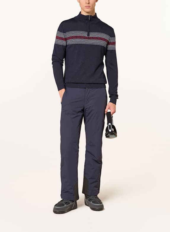 WE NORWEGIANS Troyer SIGNATURE aus Merinowolle DUNKELBLAU / WEISS / ROT