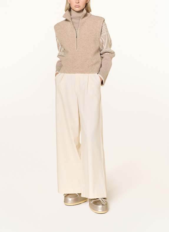 WE NORWEGIANS Fleece-trui ALTA van merinowol CAMEL
