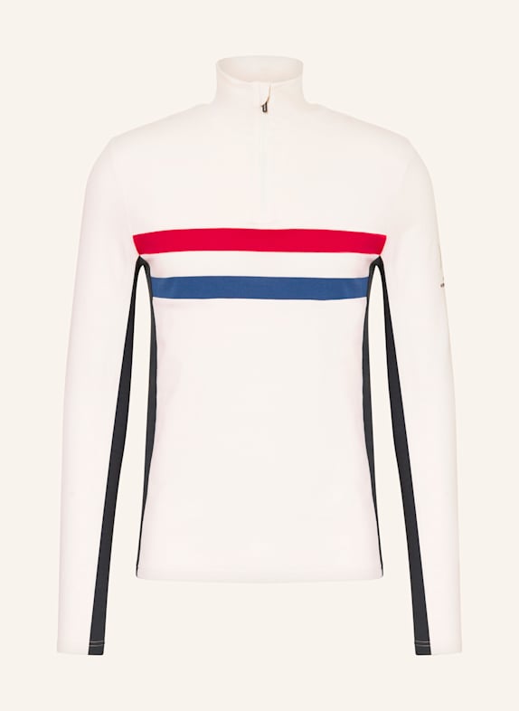 WE NORWEGIANS Piqué-Midlayer aus Merinowolle CREME/ ROT/ BLAU