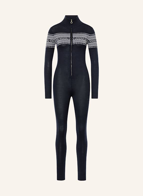 WE NORWEGIANS Strick-Jumpsuit SIGNATURE aus Merinowolle DUNKELBLAU
