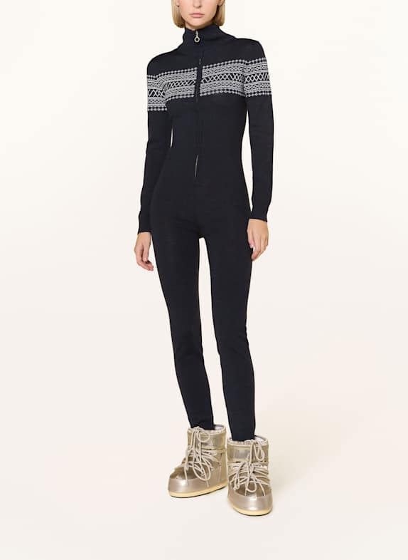 WE NORWEGIANS Strick-Jumpsuit SIGNATURE aus Merinowolle DUNKELBLAU