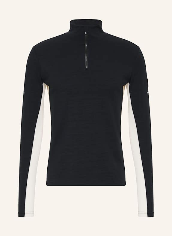 WE NORWEGIANS Piqué-Midlayer VOSS aus Merinowolle SCHWARZ/ ECRU