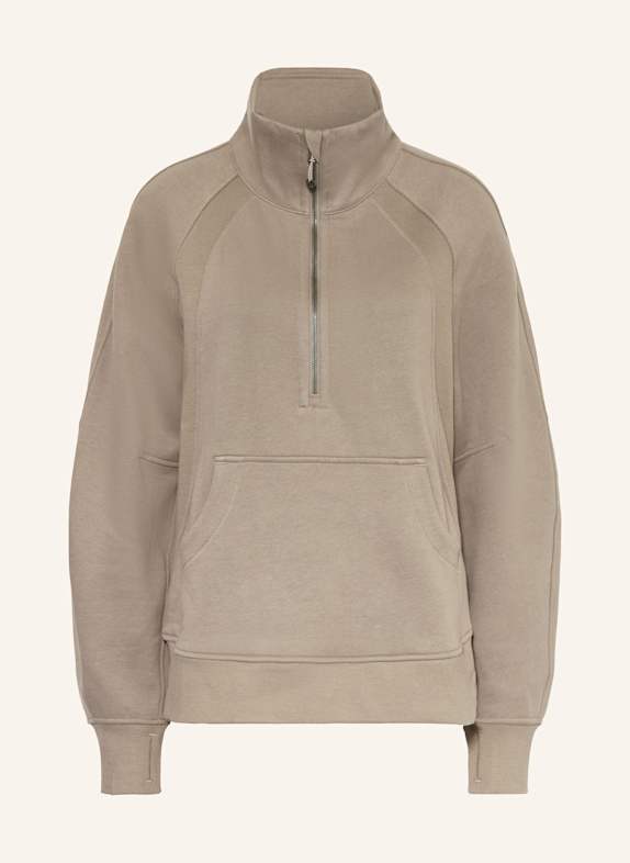 lululemon Oversized mikina SCUBA OVERSIZED FUNNELL NECK ČERNOŠEDÁ