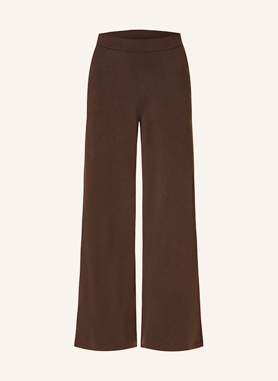 MRS & HUGS Gebreide broek met kasjmier MARRON FONCÉ