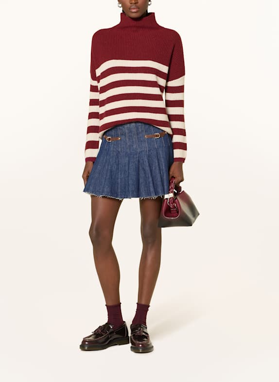 MRS & HUGS Trui met kasjmier DONKERROOD / WIT