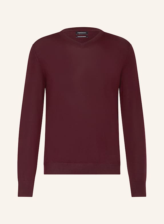 STROKESMAN'S Pullover aus Merinowolle DUNKELROT