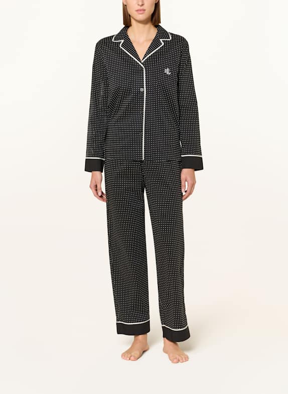 LAUREN RALPH LAUREN pyjama ZWART / WIT