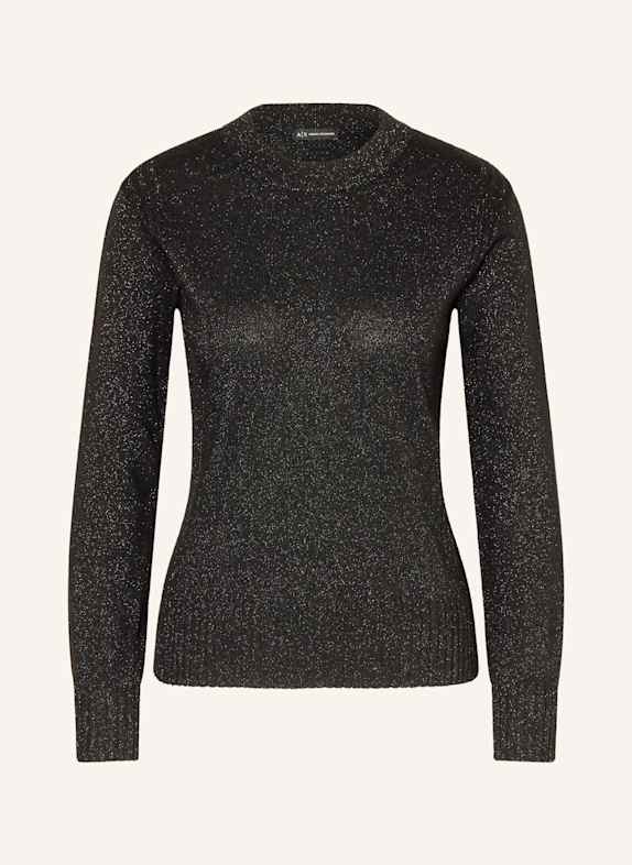 ARMANI EXCHANGE Pullover mit Glitzergarn SCHWARZ / SILBER