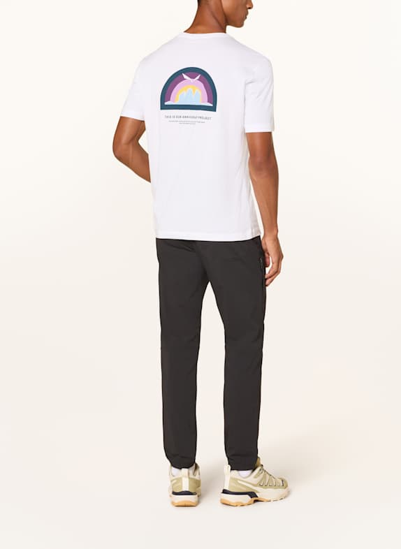 SALEWA T-shirt EAGLE ANNIVERSARY HVID / PETROL / LILLA