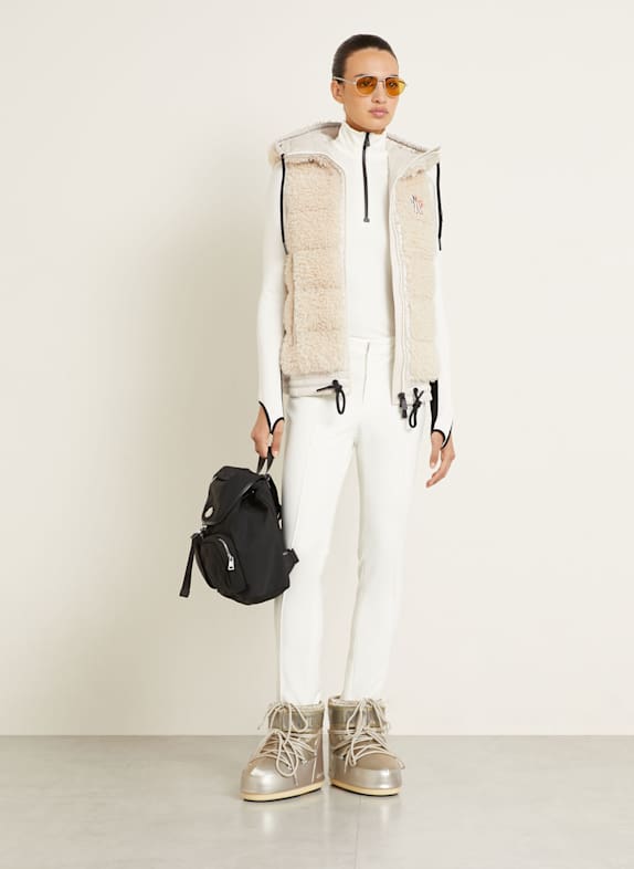 MONCLER GRENOBLE Teddyfell-Daunenweste CREME