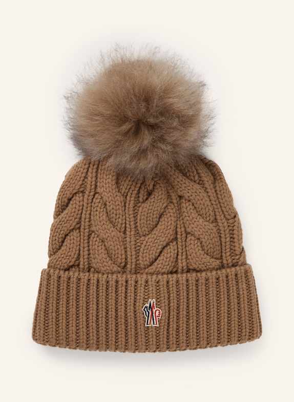 MONCLER GRENOBLE Czapka dodatkiem kaszmiru KONIAKOWY