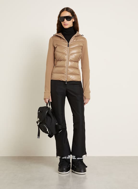 MONCLER GRENOBLE Veste en duvet dans un mélange de matières COGNAC