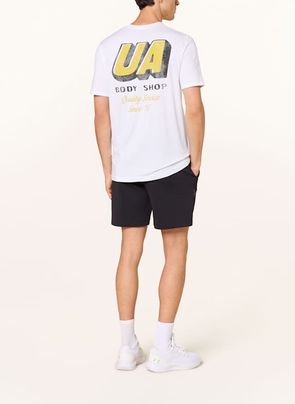 UNDER ARMOUR Tricou UA BODY SHOP ALB / NEGRU / GALBEN