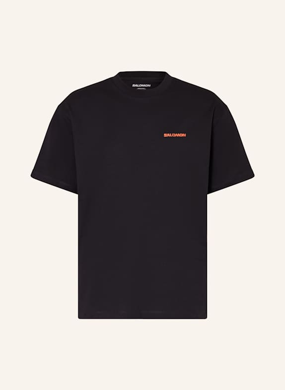 SALOMON Laufshirt FREESTYLE SCHWARZ / LILA / ORANGE