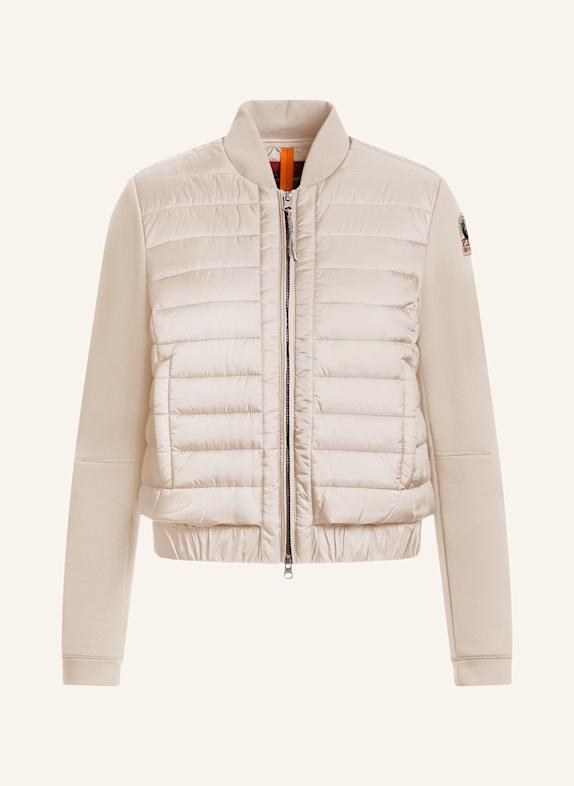 PARAJUMPERS LORETTA quilted jacket in mixed materials LIGHT GRAY