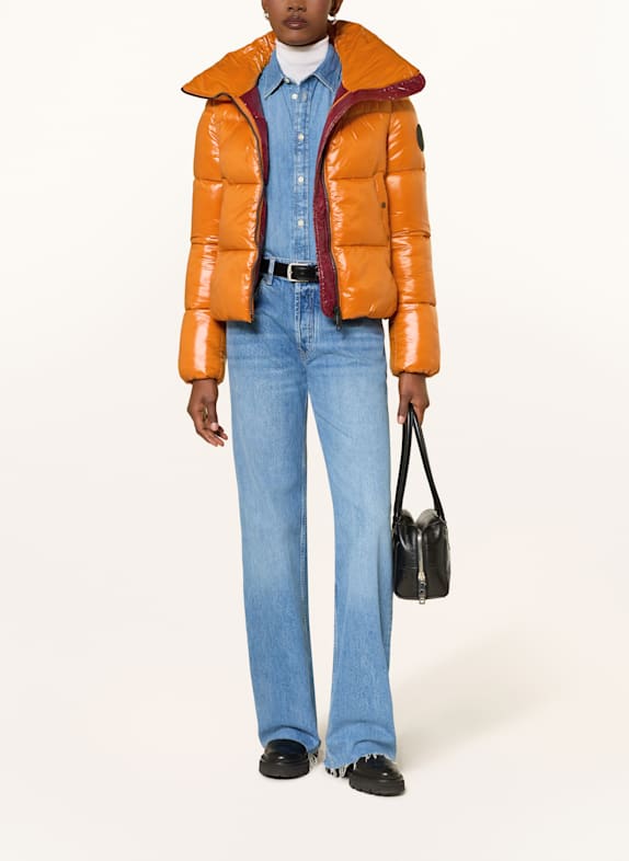 SAVE THE DUCK ISLA quilted jacket ORANGE