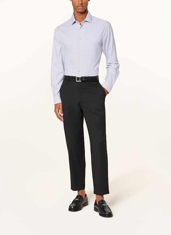 PAUL Overhemd Shaped Fit DONKERBLAUW / WIT