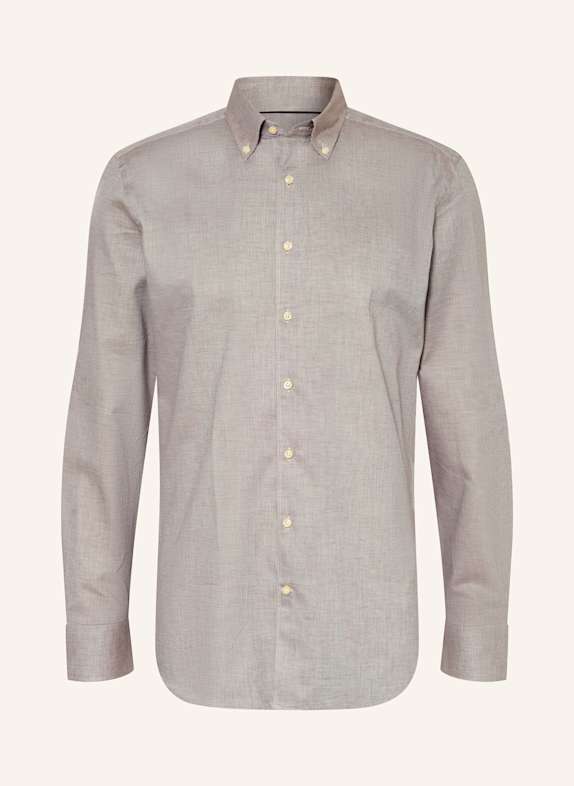 STROKESMAN'S Flanellhemd Regular Fit HELLBRAUN