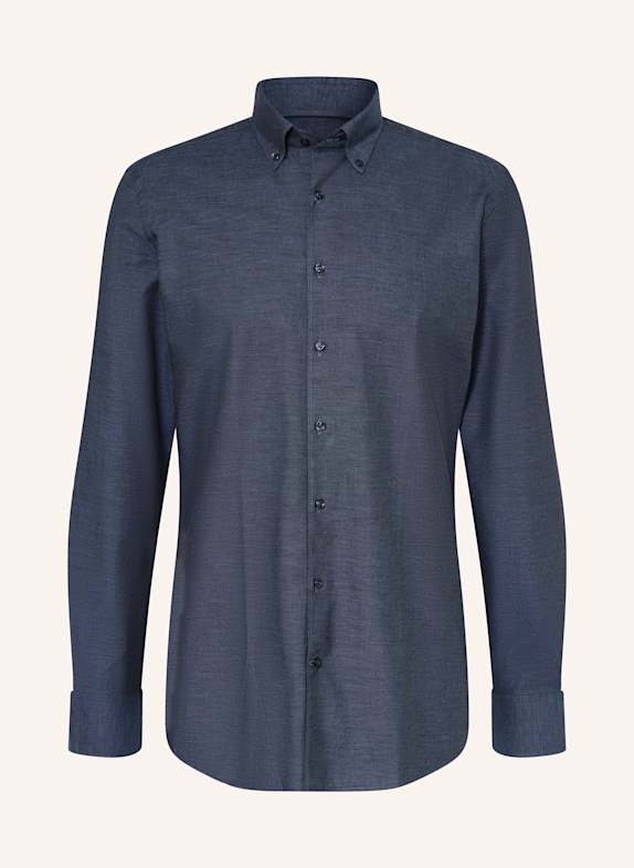 STROKESMAN'S Flanellhemd Regular Fit DUNKELBLAU