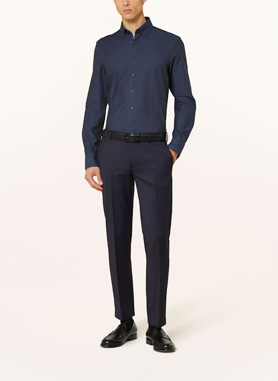 STROKESMAN'S Flanellen overhemd Regular Fit DONKERBLAUW