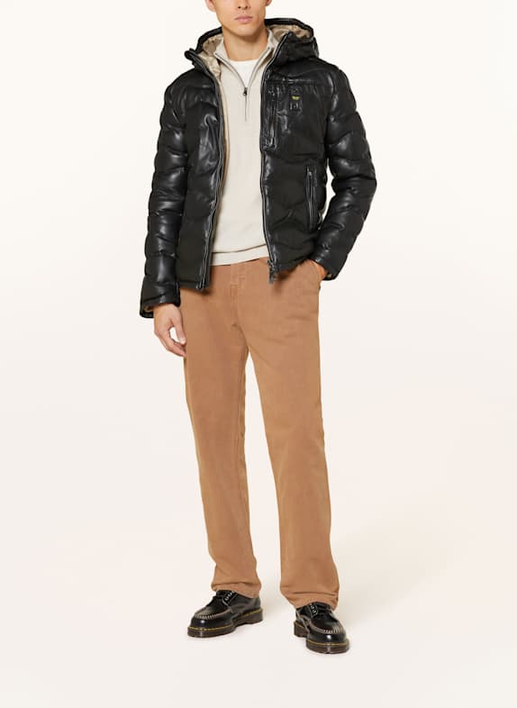 Blauer Lederjacke DROHAN SCHWARZ