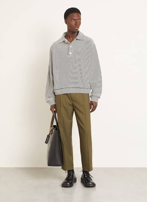 MARNI Sweatpolo ZWART / ECRU