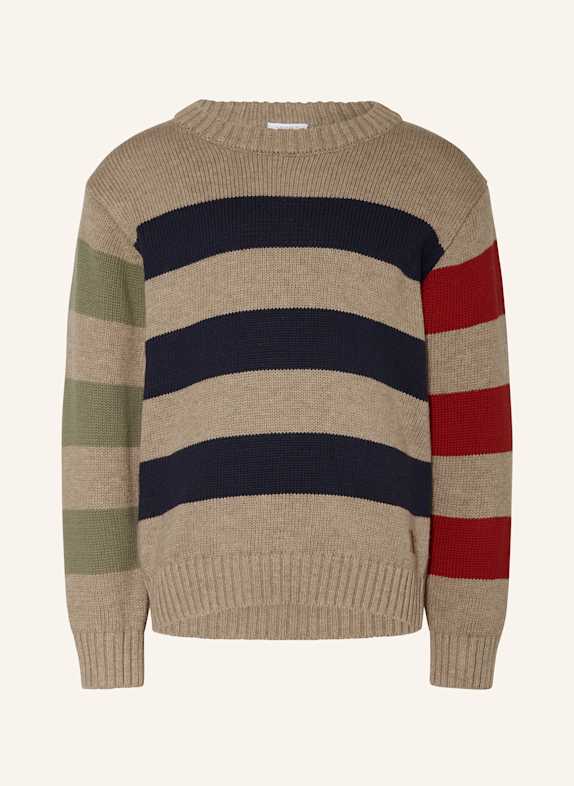 HUST and CLAIRE Pullover HCPELLE BEIGE/ DUNKELBLAU/ ROT