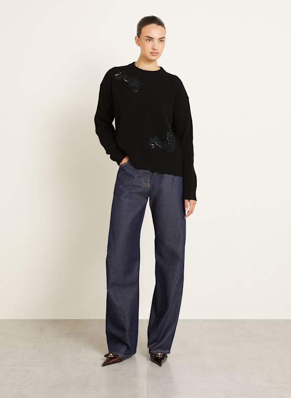 VERSACE Trui met pailletten ZWART