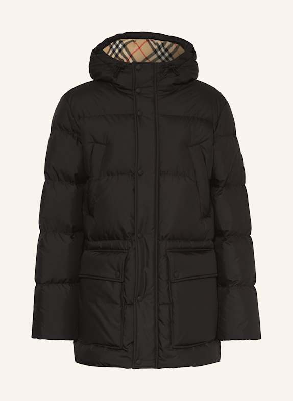 BURBERRY Płaszcz puchowy BURFORD CZARNY