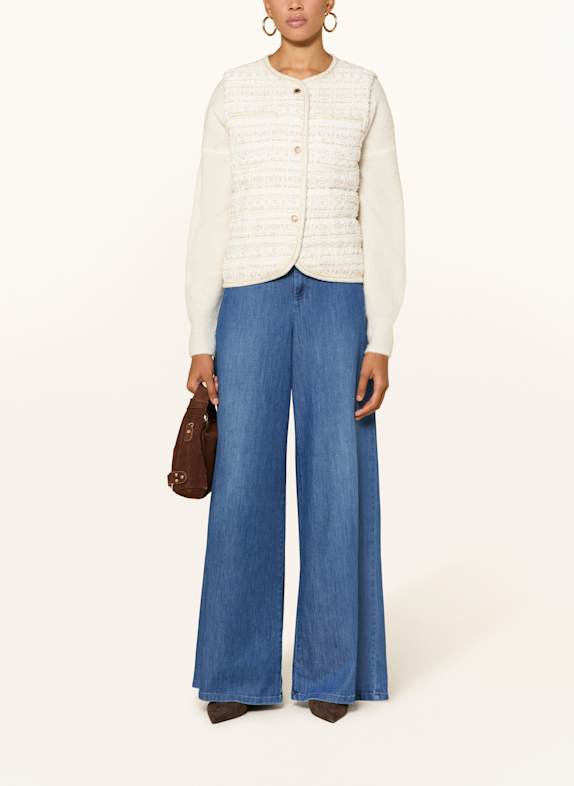 Rich & Royal Steppweste aus Tweed mit Glitzergarn WEISS / GOLD