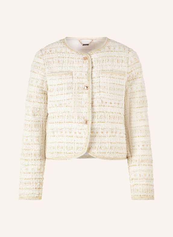 Rich & Royal Tweed-Jacke mit Glitzergarn GOLD / CREME