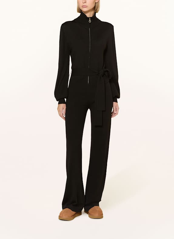 WE NORWEGIANS Jumpsuit aus Merinowolle SCHWARZ