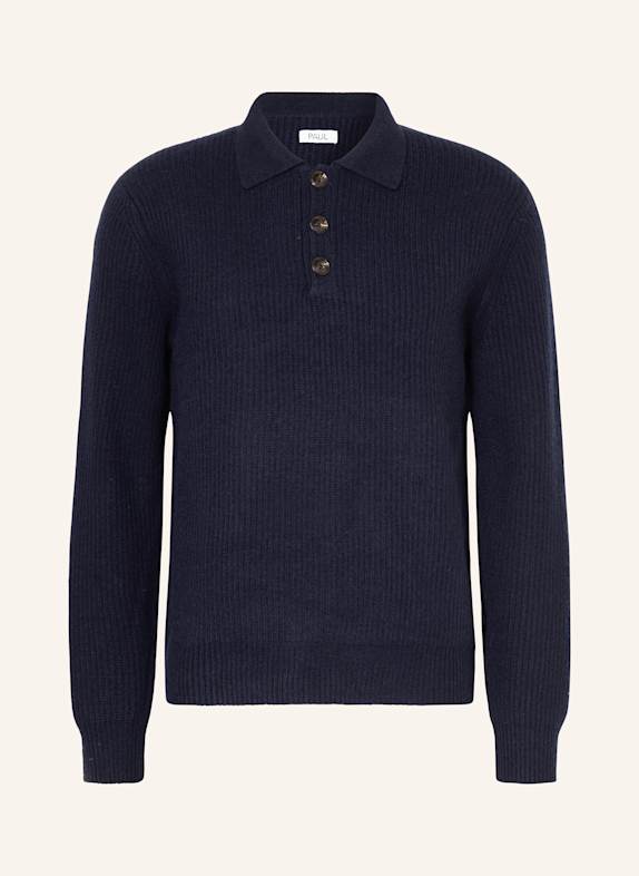 PAUL Strick-Poloshirt DUNKELBLAU