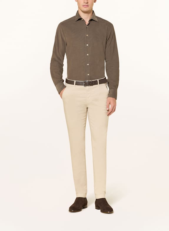 Stenströms Cordhemd Slim Fit KAKI