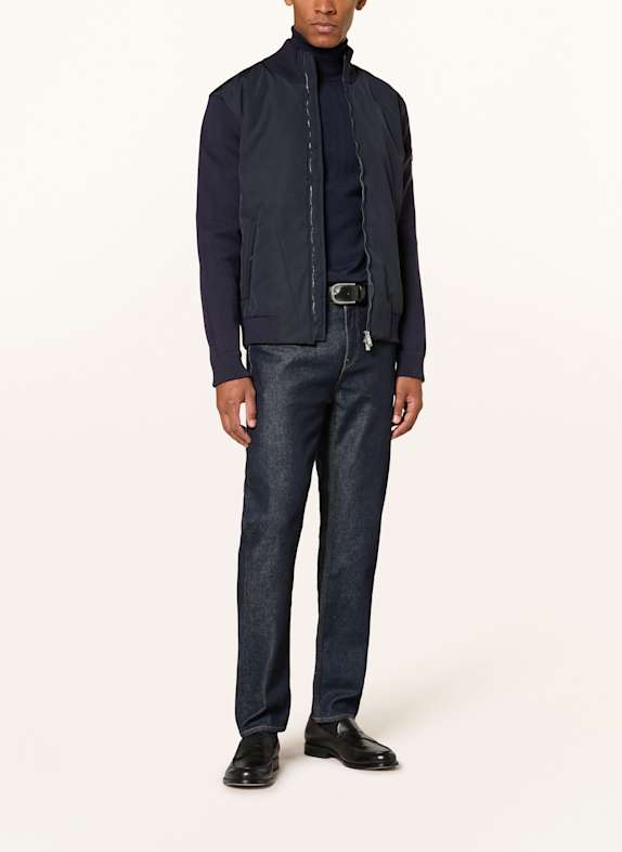 BOSS Blouson IBAIO din material mixt ALBASTRU ÎNCHIS