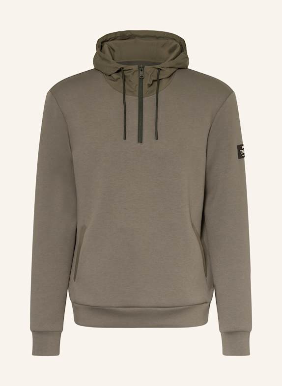 ECOALF hoodie with chest print in green KHAKI
