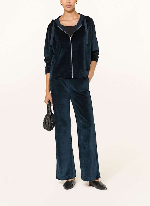 MAJESTIC FILATURES Sweatjack van velours PETROL