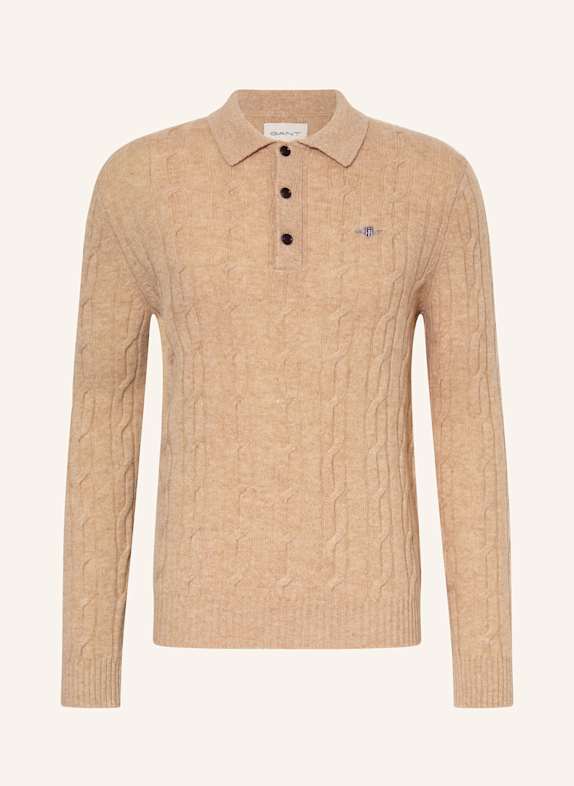 GANT Strick-Poloshirt BEIGE