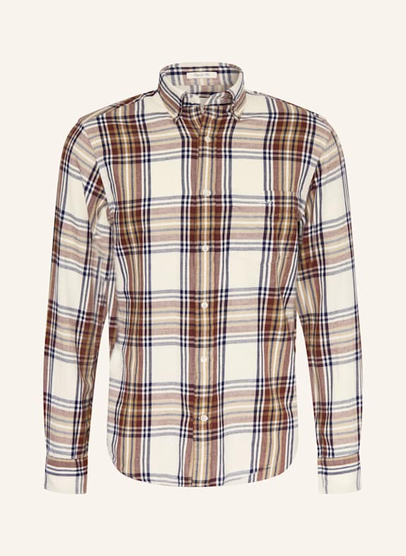 GANT Flanellhemd WINDBLOWN Regular Fit BRAUN / HELLBRAUN / BLAU