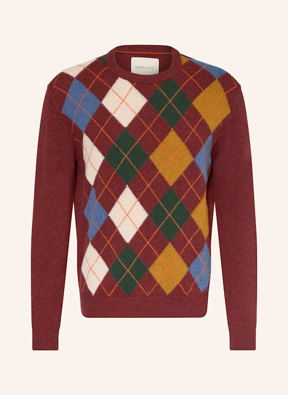GANT Pullover DUNKELROT / BLAU / DUNKELGELB
