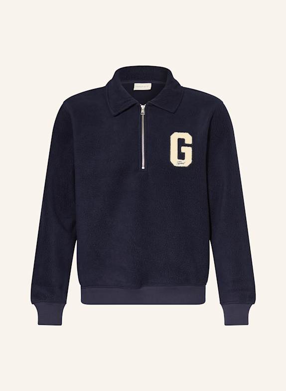 GANT Fleece-Troyer DUNKELBLAU / ECRU