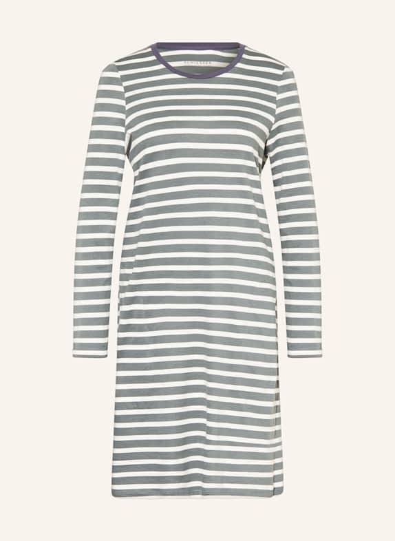 SCHIESSER Nachthemd CASUAL ESSENTIALS DUNKELGRÜN / WEISS