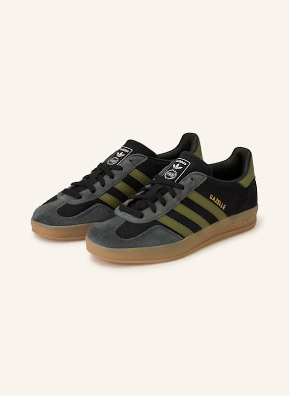 adidas Originals Sneakers GAZELLE INDOOR BLACK/ OLIVE/ BLUE GRAY