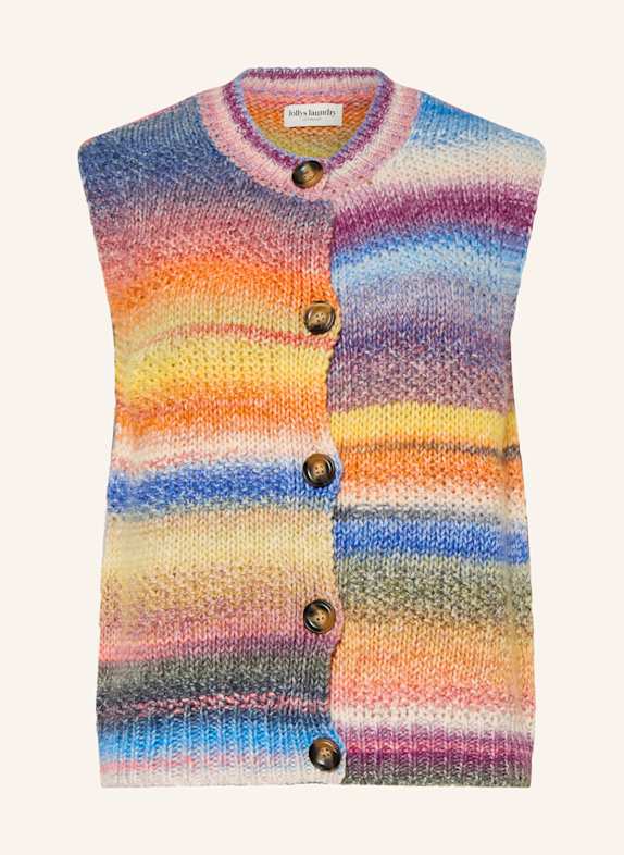 lollys laundry Kamizelka z dzianiny PADOVALL POMARAŃCZOWY / ŻÓŁTY / JASNONIEBIESKI