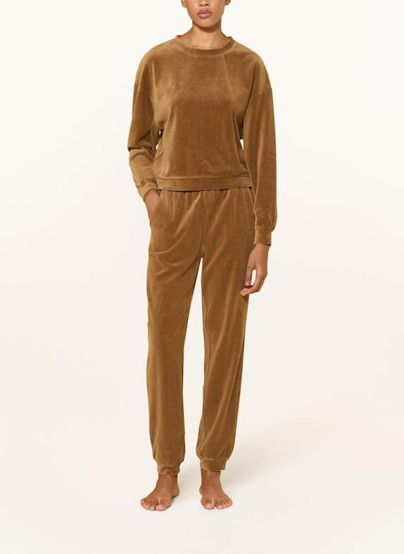 darling harbour Lounge-Hose aus Nicki DARK CAMEL