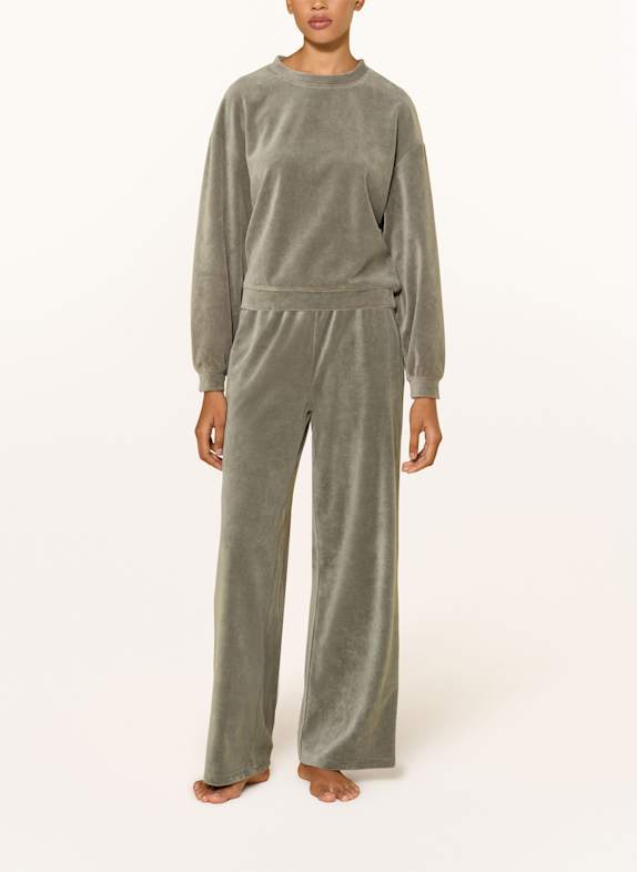 darling harbour Lounge-sweatshirt i velour MØRKEGRÅ