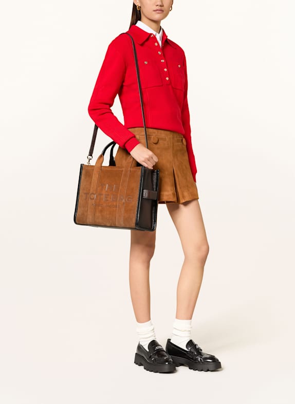 MARC JACOBS Shopper THE SUEDE MEDIUM TOTE BAG COGNAC / DUNKELBRAUN