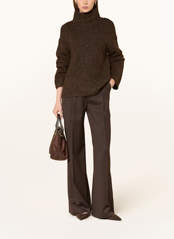 SELECTED Pullover mit Alpaka DUNKELBRAUN