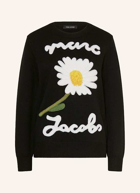 MARC JACOBS Sweter MARC IS JOY CZARNY/ BIAŁY/ ŻÓŁTY