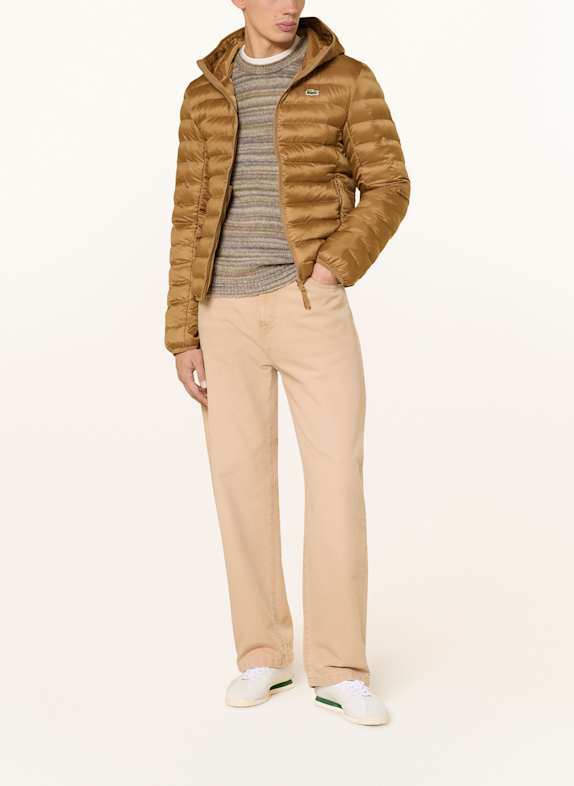 LACOSTE gewatteerde jas BRUIN